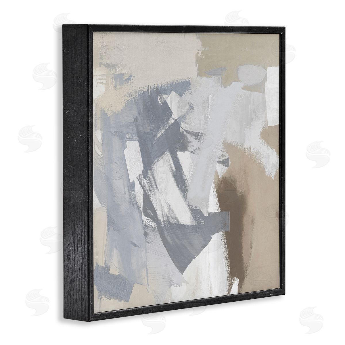Rachel Springer Chaotic Gray & Beige Black Framed Giclee Wall Artside_