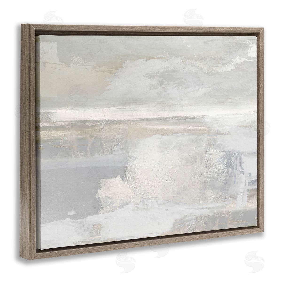 Rachel Springer Modern Grey Scenery Brown Floater Frame Canvas Artside_