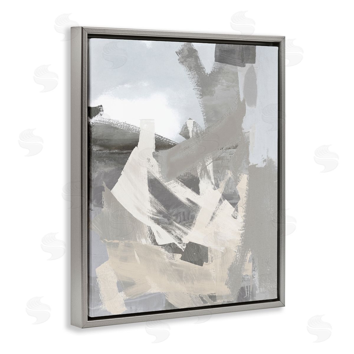 Rachel Springer Chaotic Grey Painting Gray Floater Frame Canvas Artside_