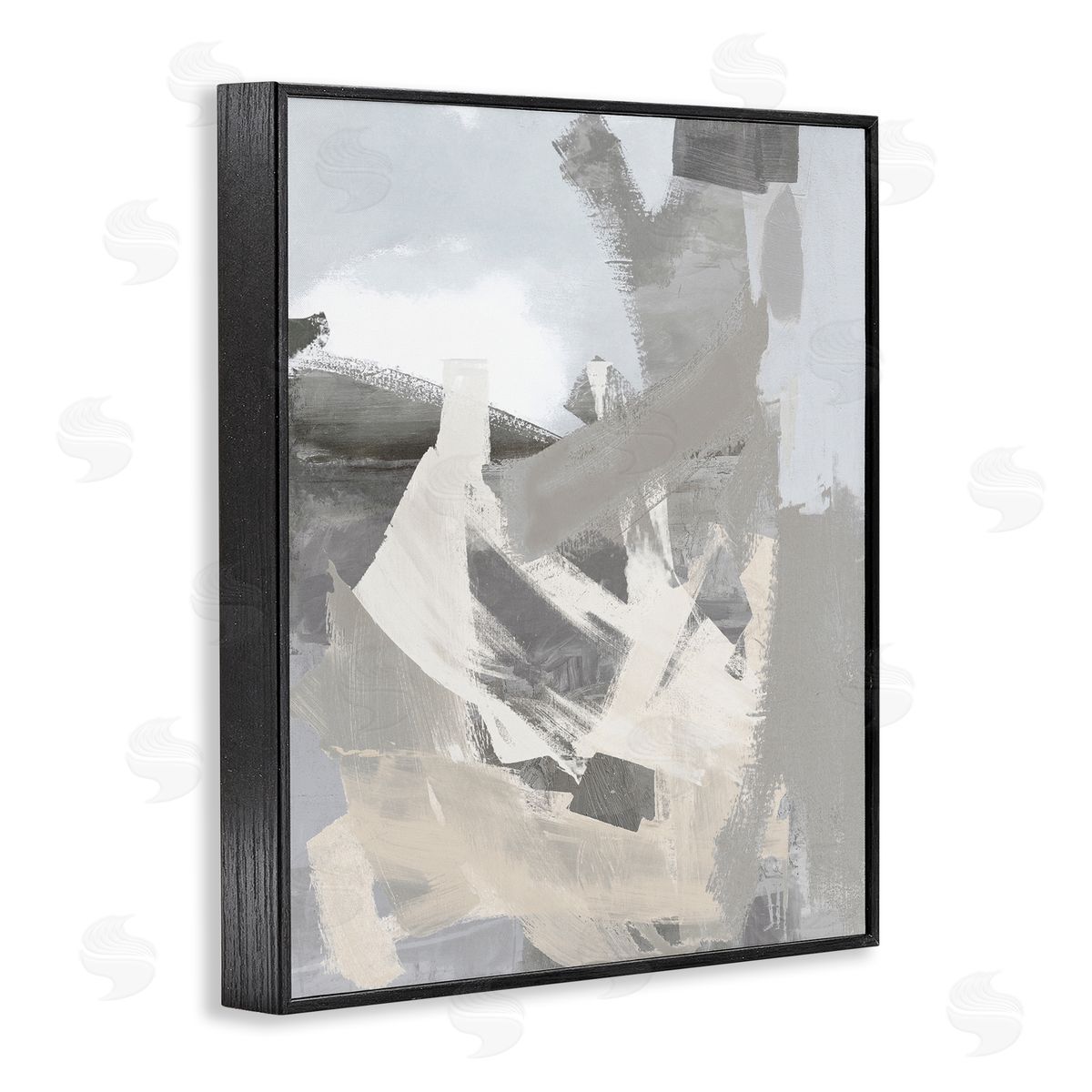 Rachel Springer Chaotic Grey Painting Black Framed Giclee Wall Artside_