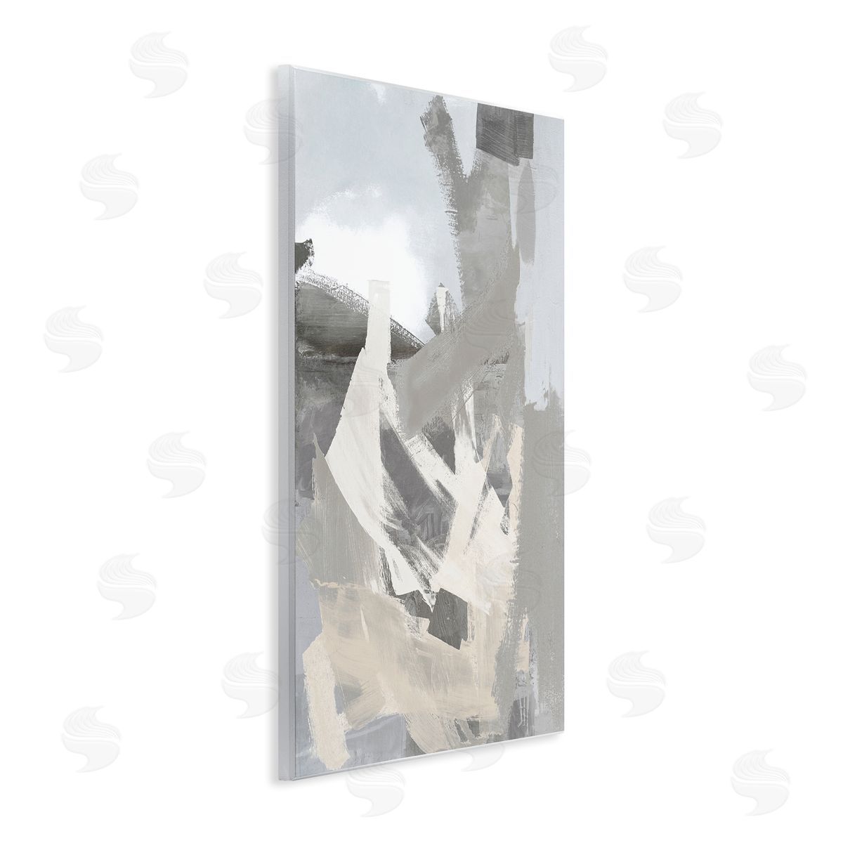 Rachel Springer Chaotic Grey Painting Wall Plaque Artside_