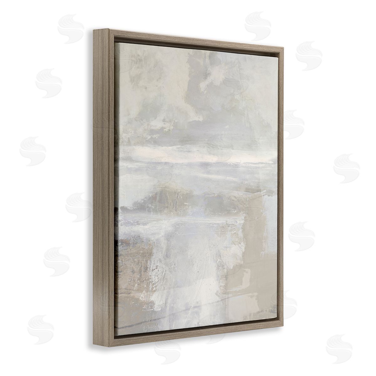 Rachel Springer Foggy Abstract Landscape Brown Floater Frame Canvas Artside_
