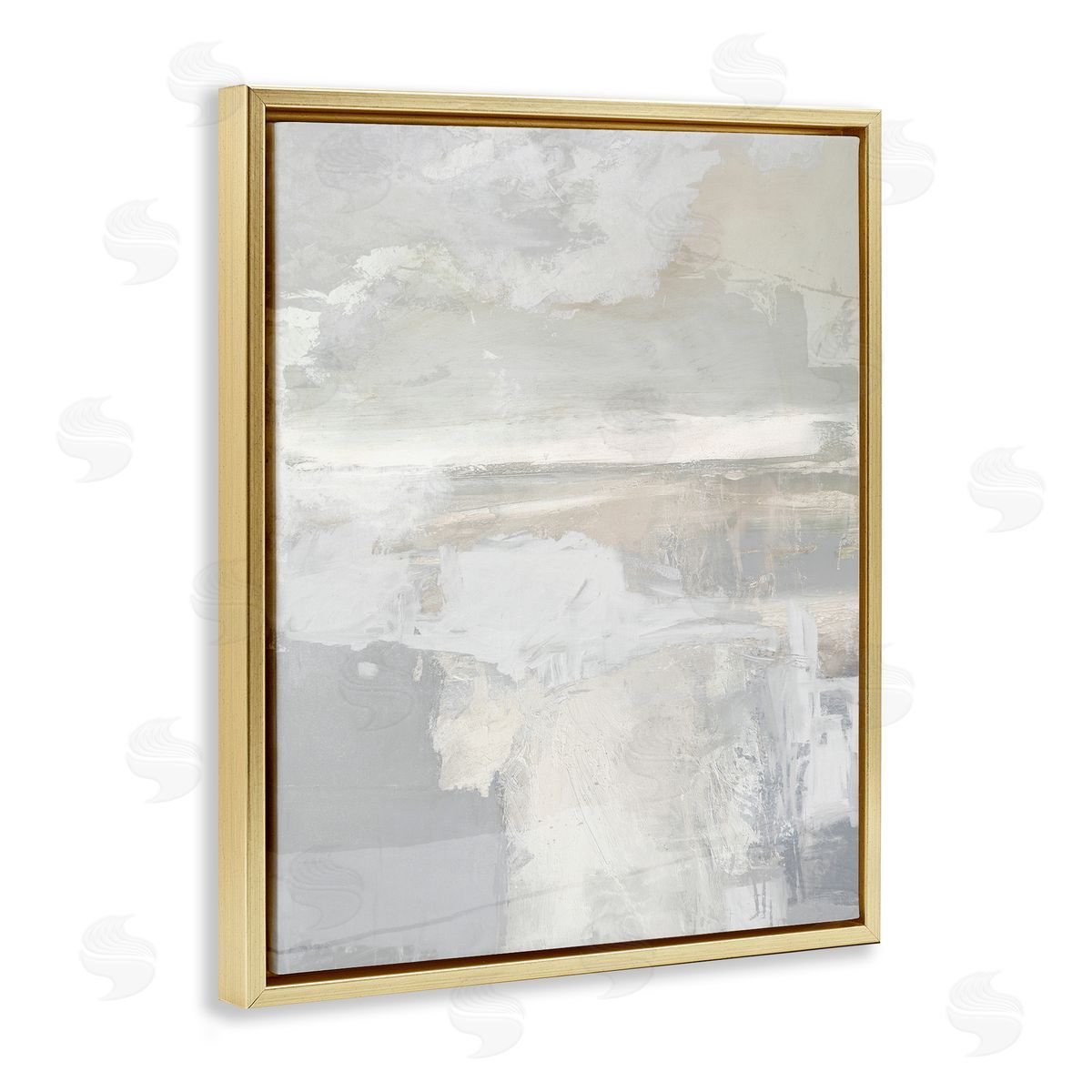 Rachel Springer Muted Abstract Painting Gold Floater Frame Canvas Artside_
