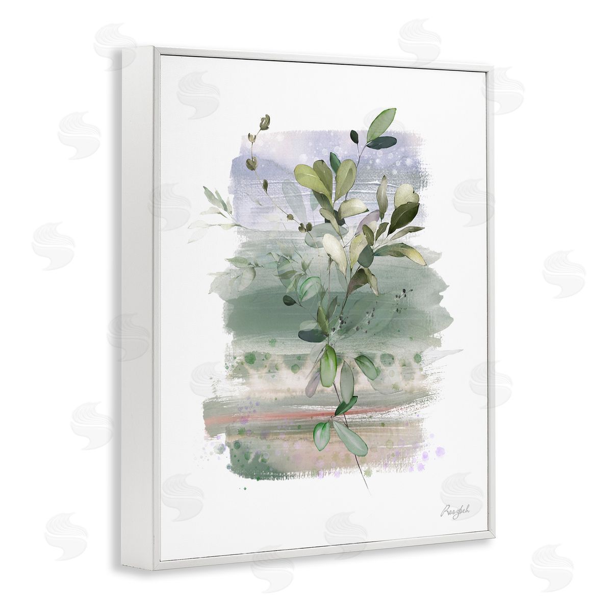 Roozbeh Modern Country Herbs White Framed Giclee Wall Artside_