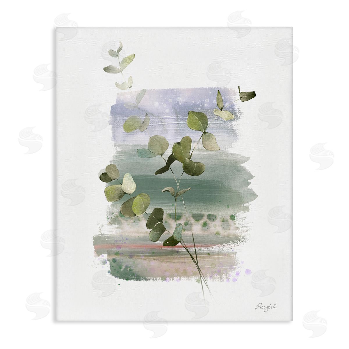 Roozbeh Eucalyptus Herb Painting Canvas Wall Art