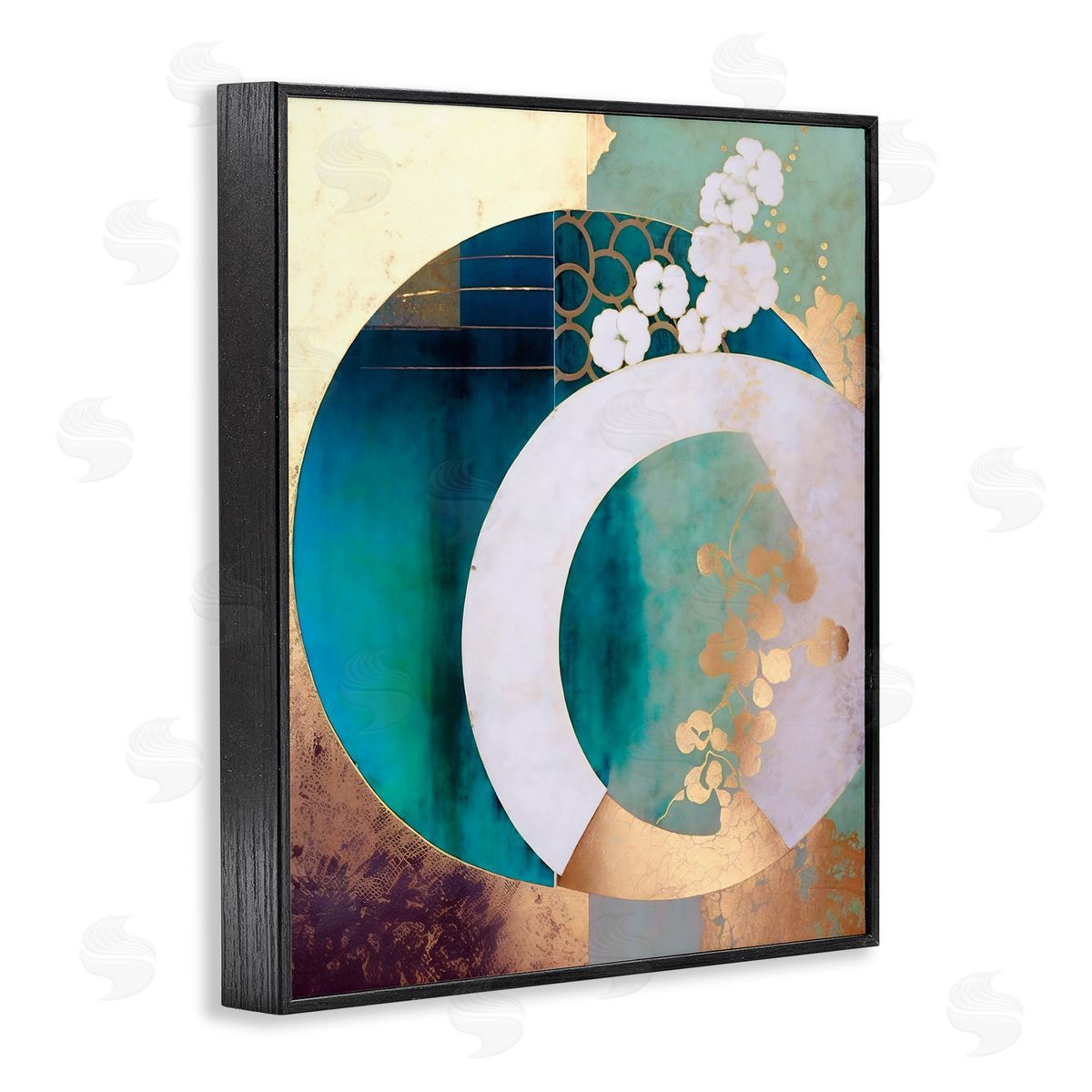 Ray Powers Asian Moon Abstraction Black Framed Giclee Wall Artside_