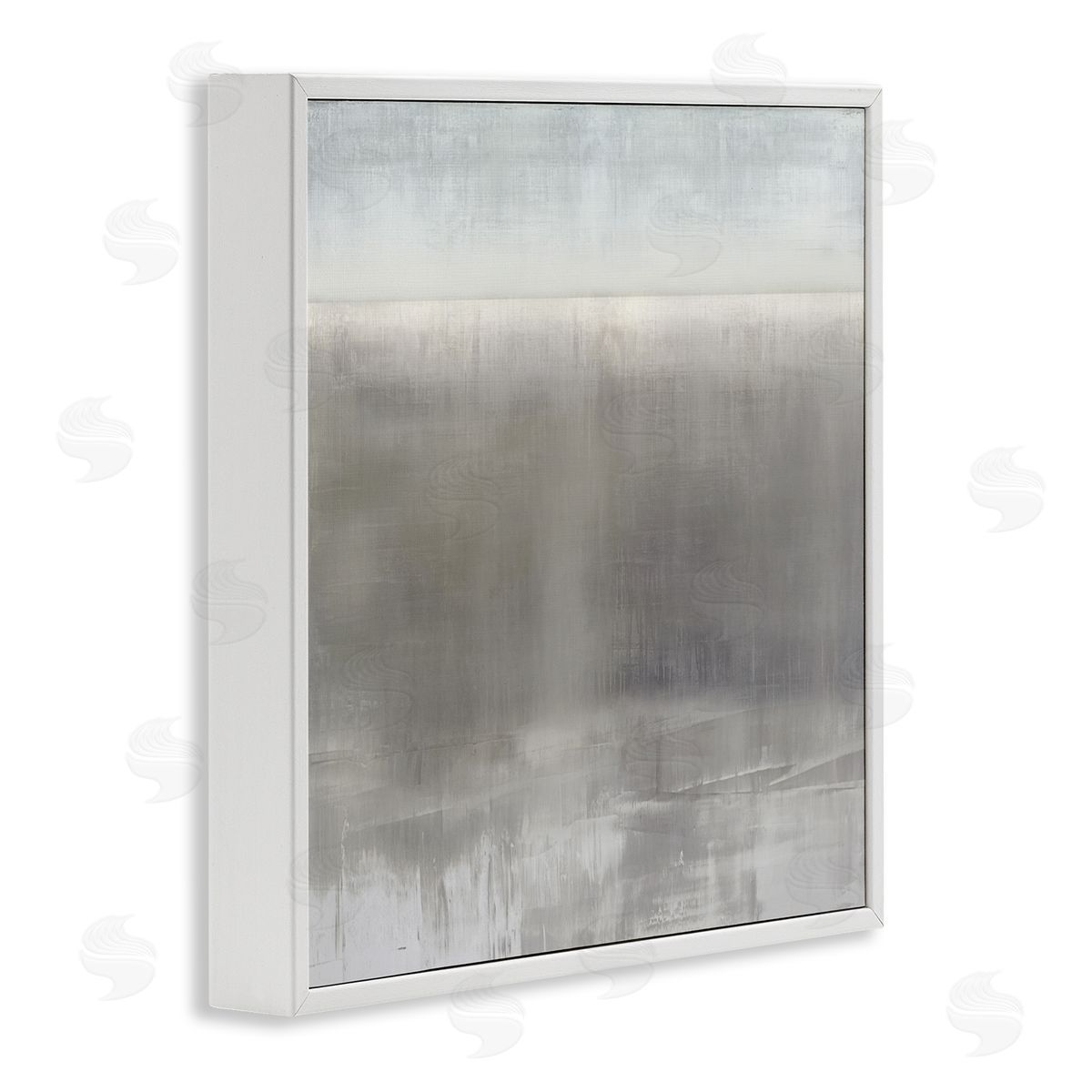 Taylor Hamilton Contemporary Gray Fog White Framed Giclee Wall Artside_
