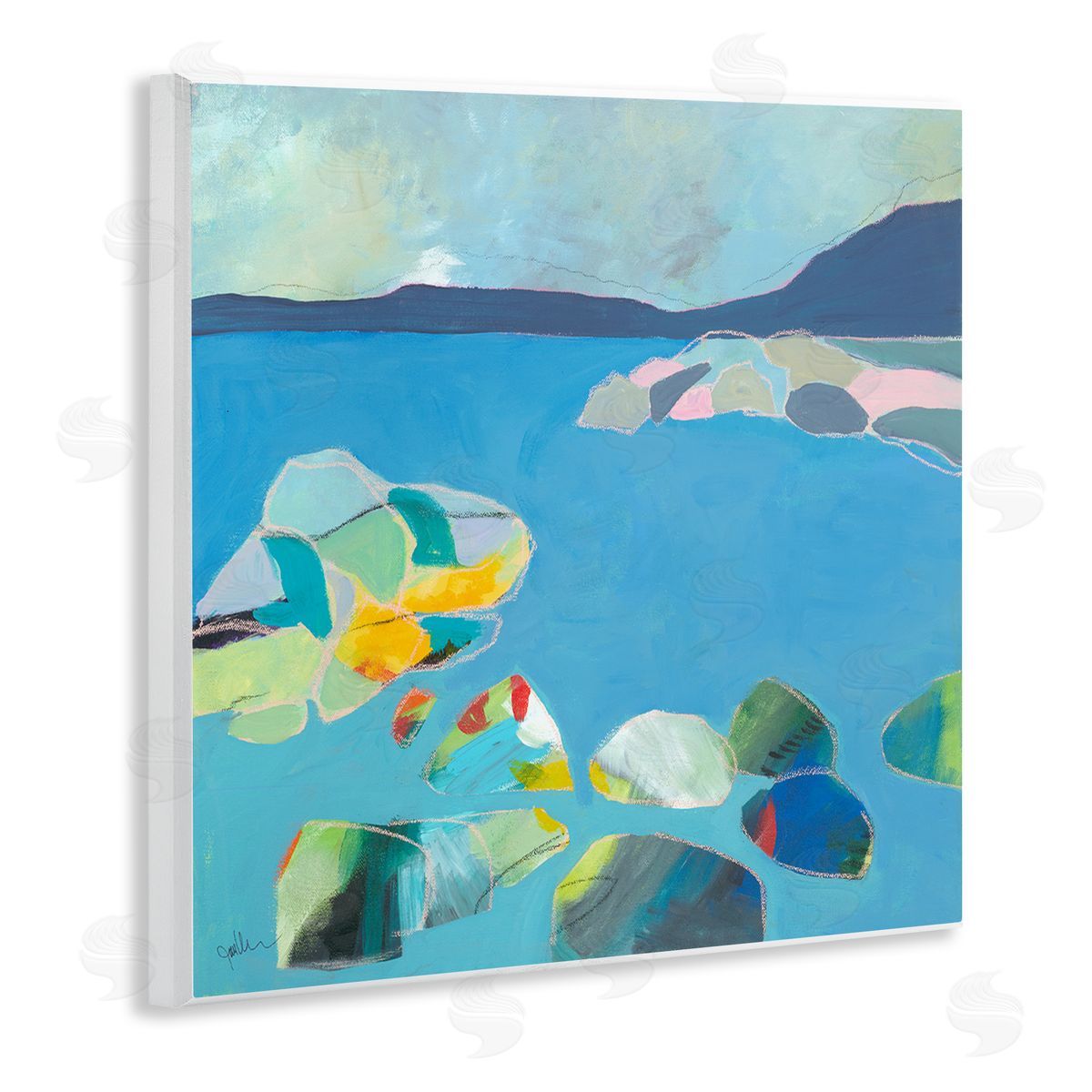 Jan Weiss Contemporary Rocks in Bay Wall Plaque Artside_