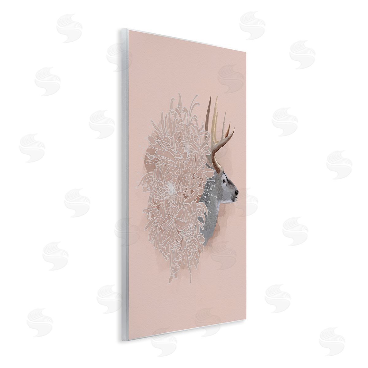 Katie O'Shea Pink Deer & Mum Flower Wall Plaque Artside_