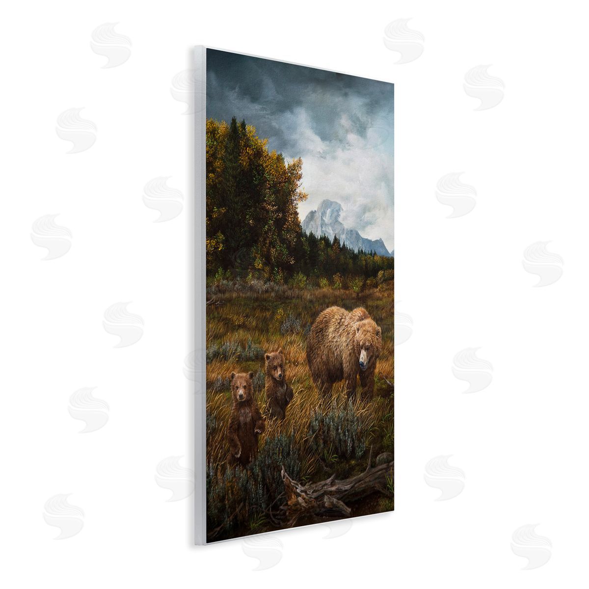Karla Mann Bears in Nature Scene Wall Plaque Artside_