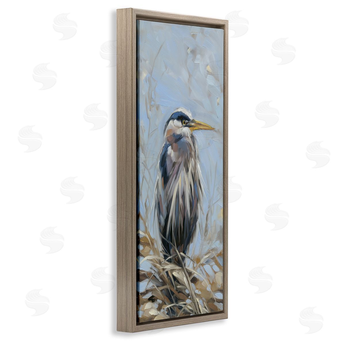 Andrea Lavery Bird on Branch Painting Brown Floater Frame Canvas Artside_