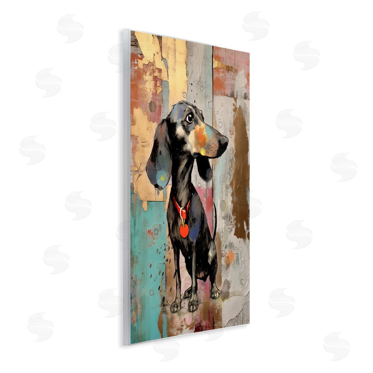 Enrico McGarrigle Dachshund Modern Collage Wall Plaque Artside_