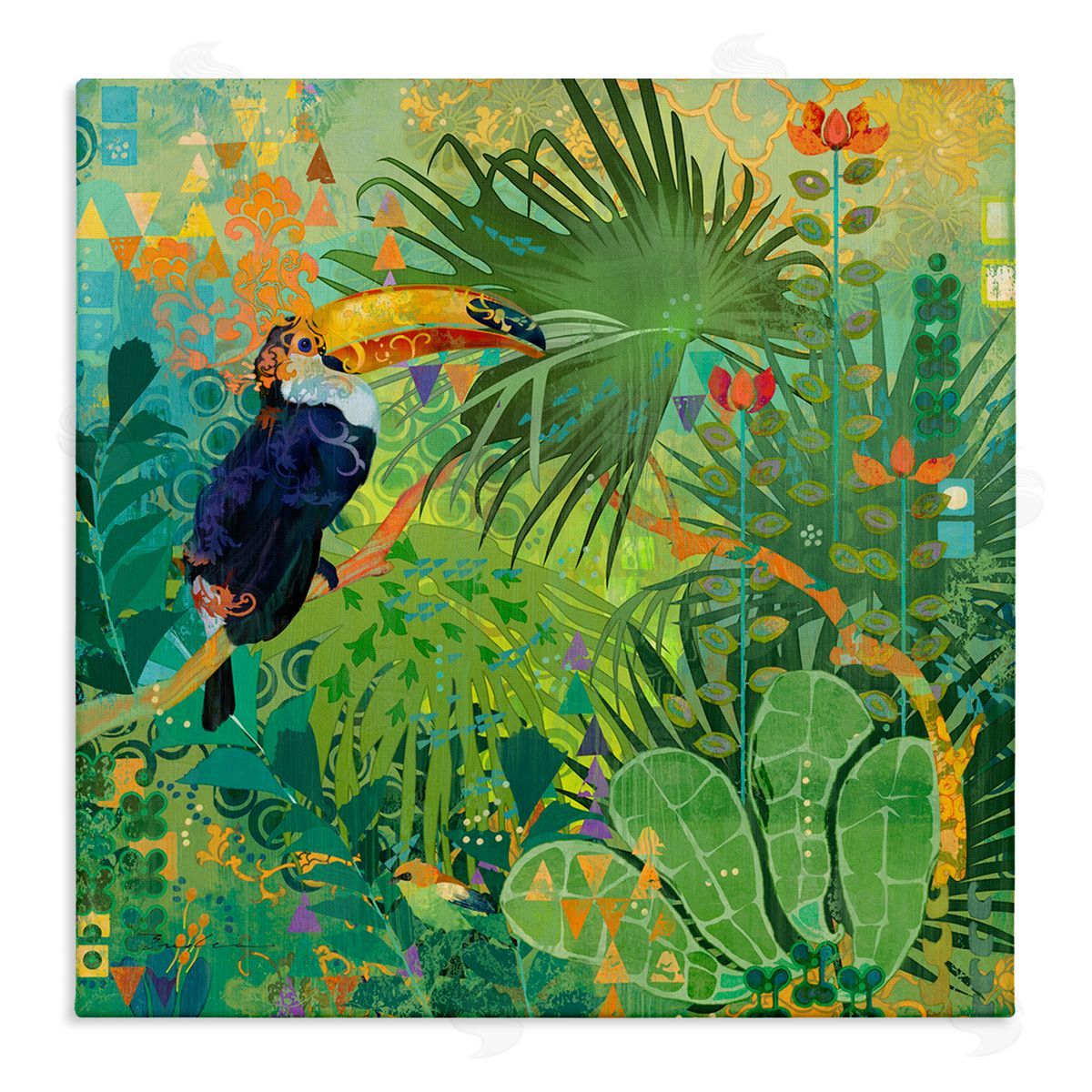 Evelia Designs Toucan Rainforest Nature Canvas Wall Art