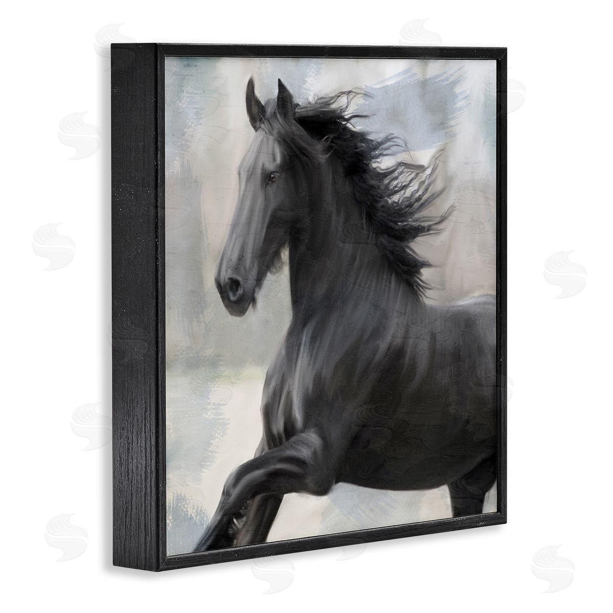 Kim Allen Black Stallion Horse Black Framed Giclee Wall Artside_
