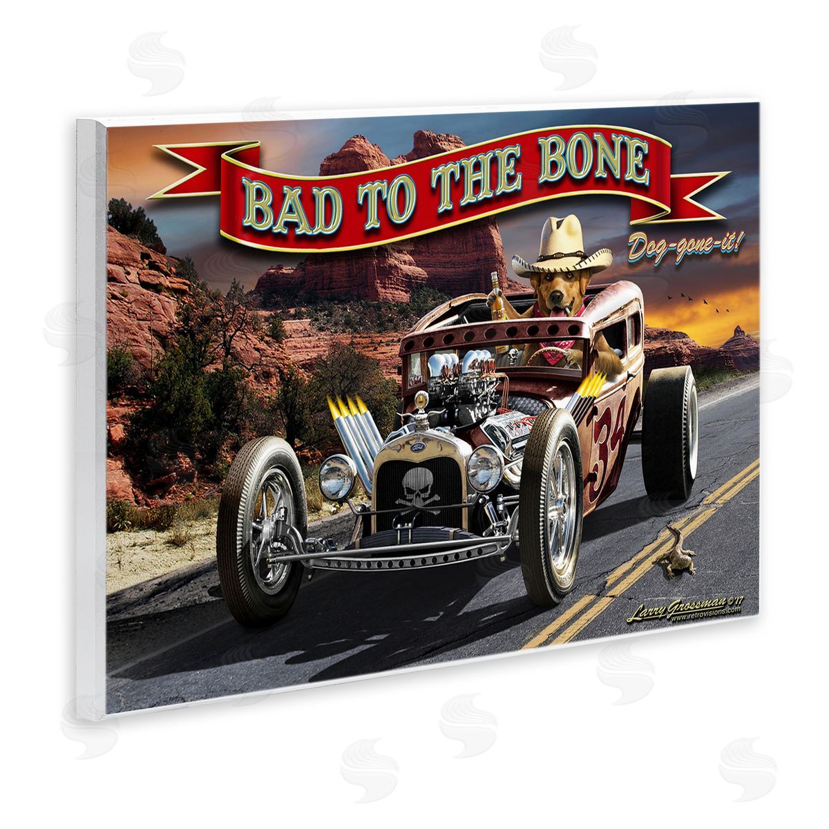 Larry Grossman Bad to the Bone Dog Wall Plaque Artside_