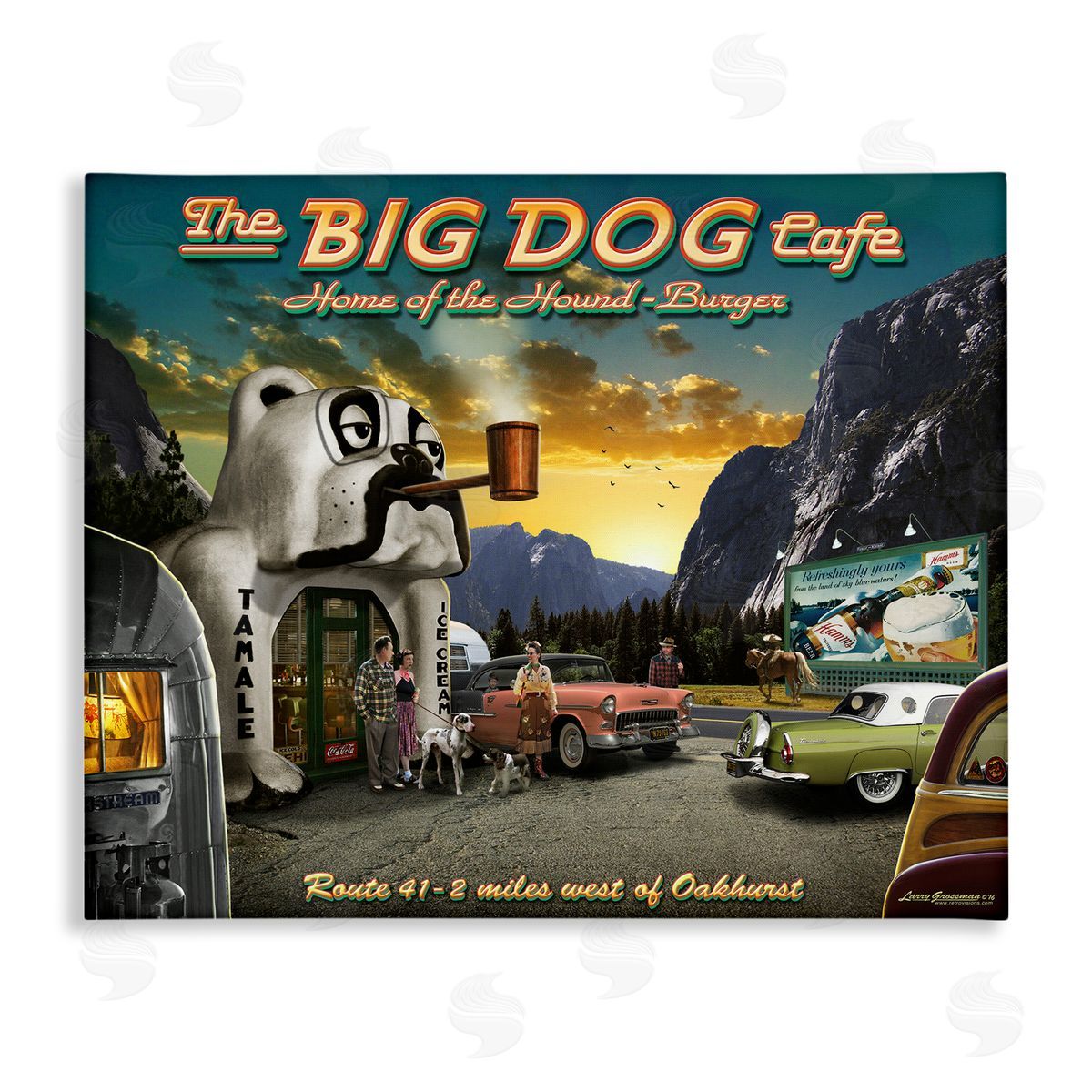 Larry Grossman Big Dog Cafe Scenery Canvas Wall Art