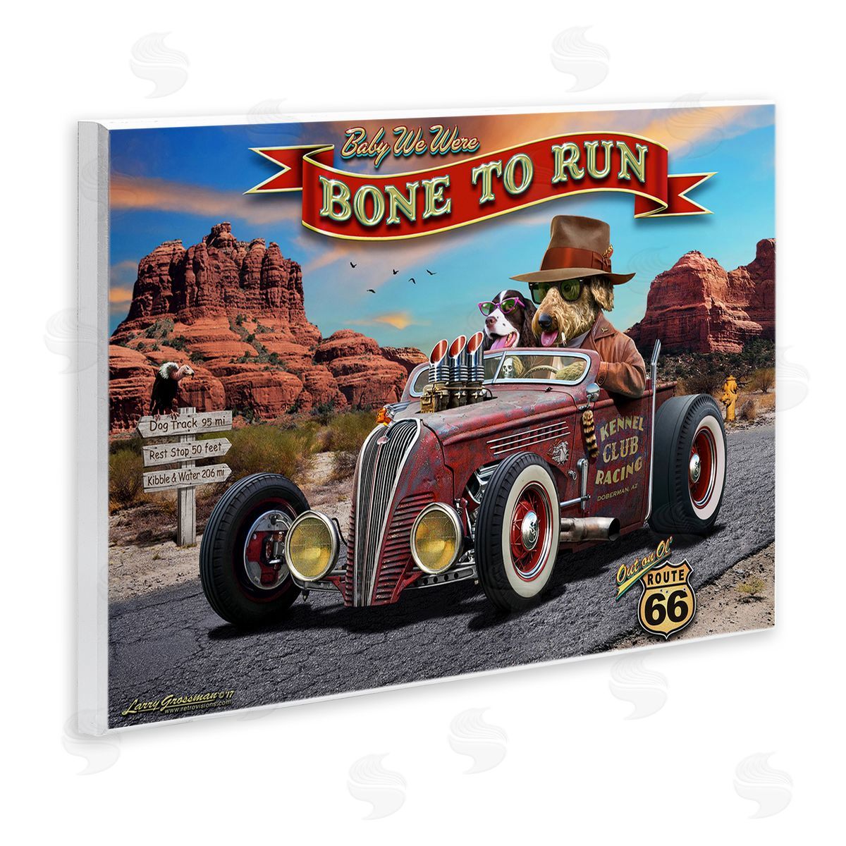 Larry Grossman Bone to Run Dogs Wall Plaque Artside_