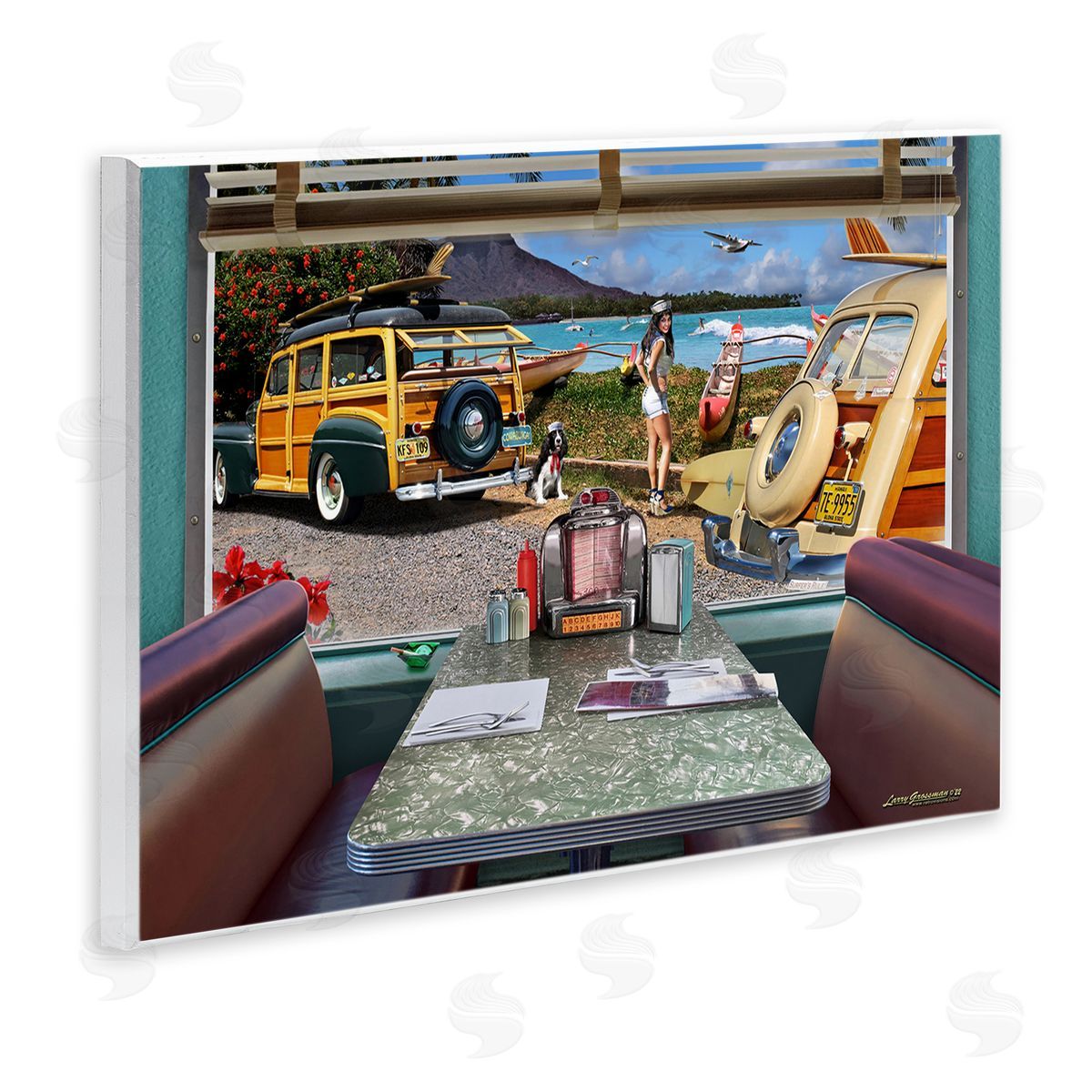 Larry Grossman Vintage Diner Beach View Wall Plaque Artside_