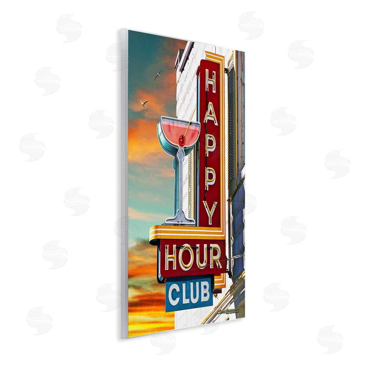 Larry Grossman Happy Hour Club Sign Wall Plaque Artside_
