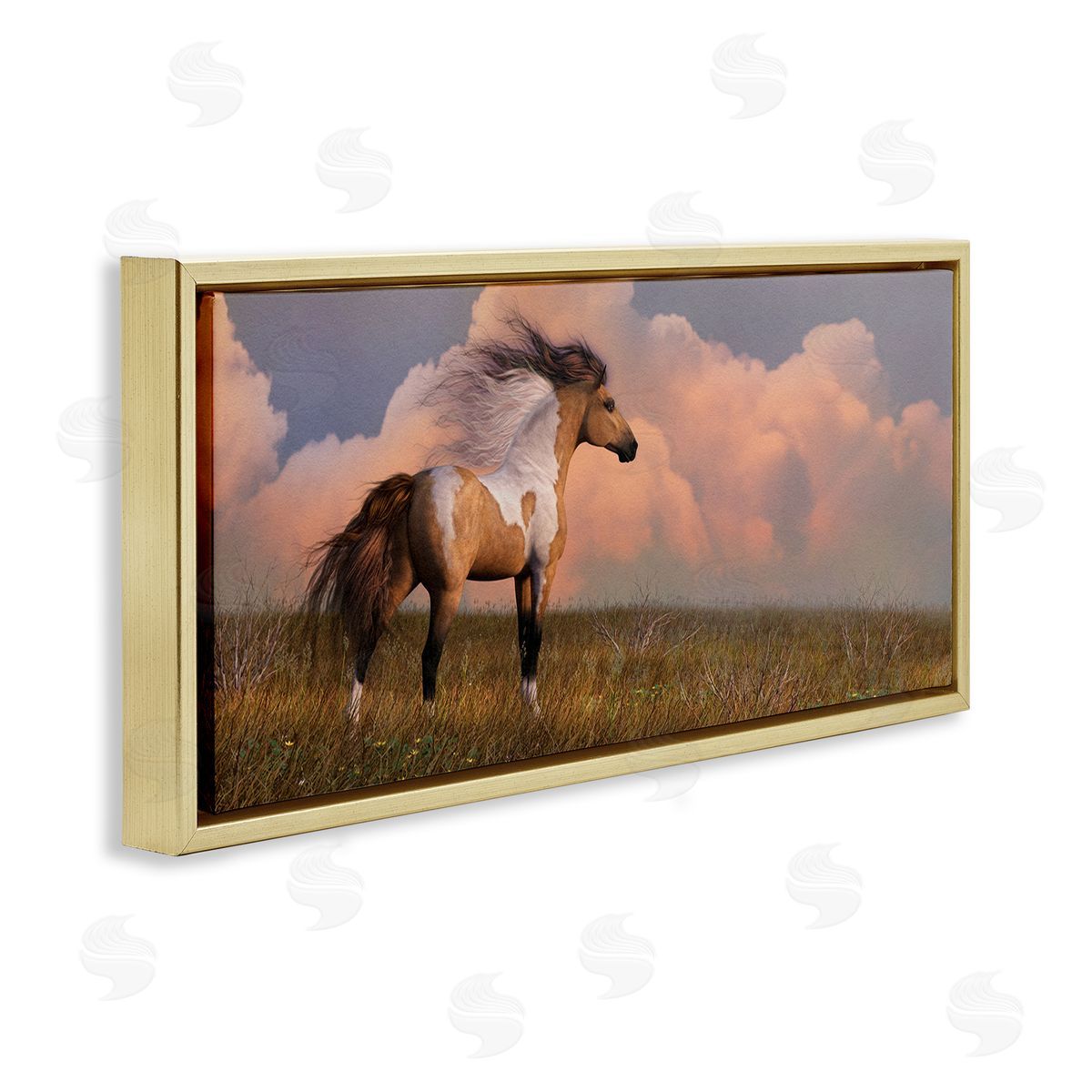 Laurie Prindle Into the West Horse Gold Floater Frame Canvas Artside_