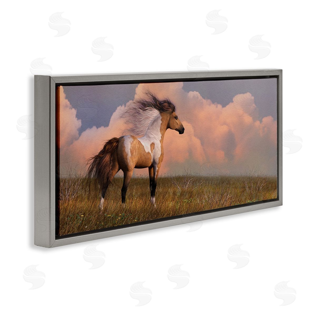 Laurie Prindle Into the West Horse Gray Floater Frame Canvas Artside_