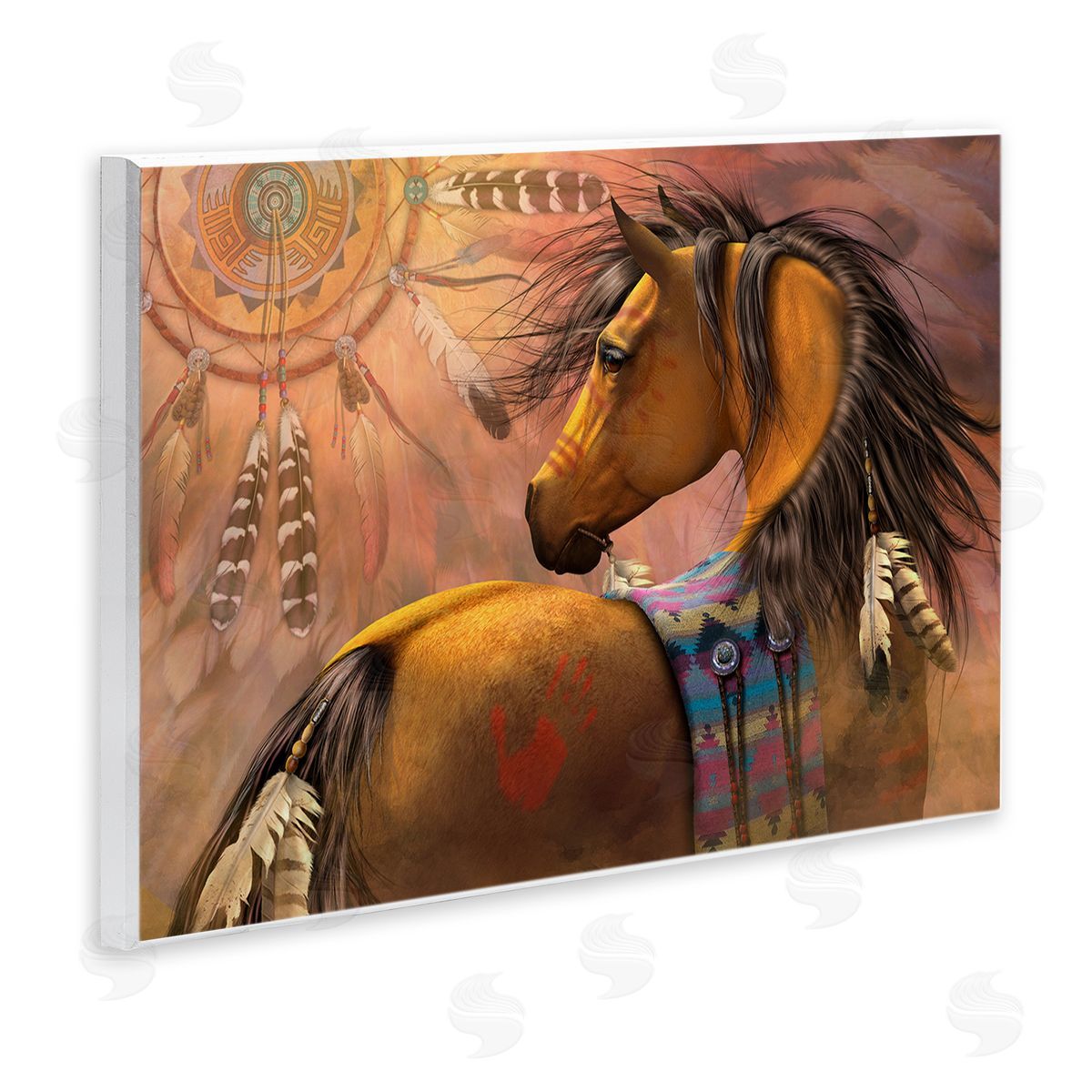 Laurie Prindle Kiowa Gold Stallion Wall Plaque Artside_