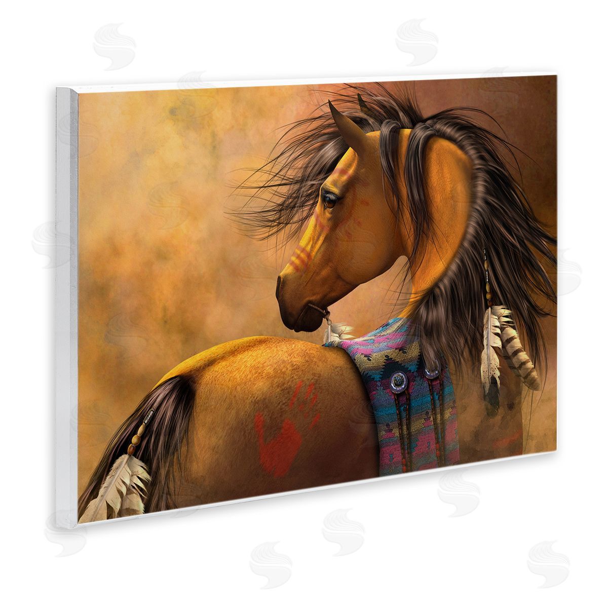 Laurie Prindle Kiowa Gold Horse Wall Plaque Artside_
