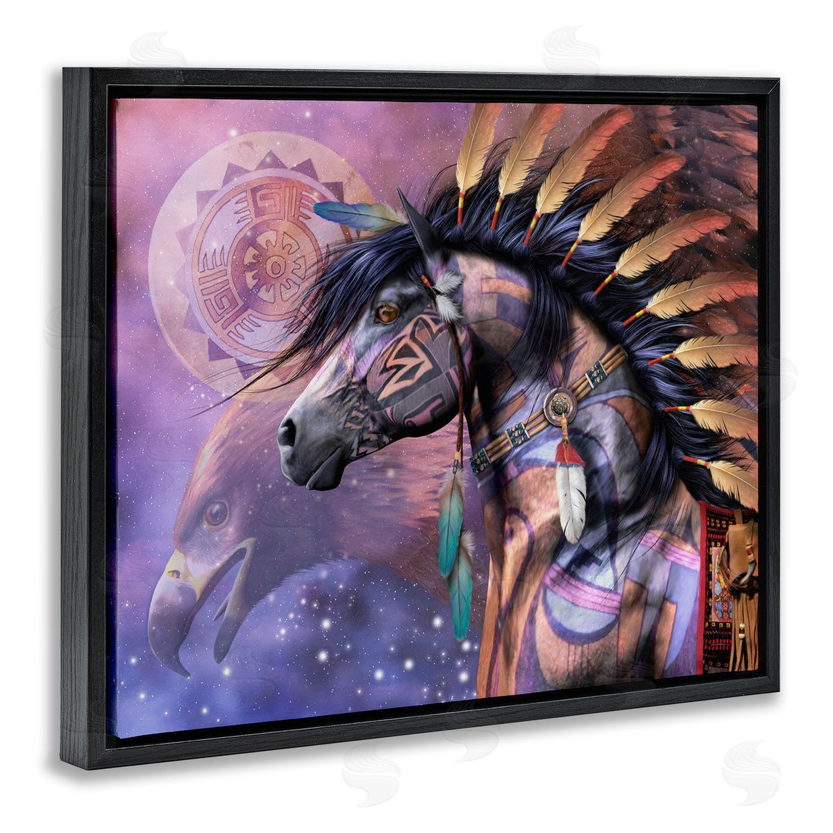 Laurie Prindle Shaman Native Horse Black Floater Frame Canvas Artside_