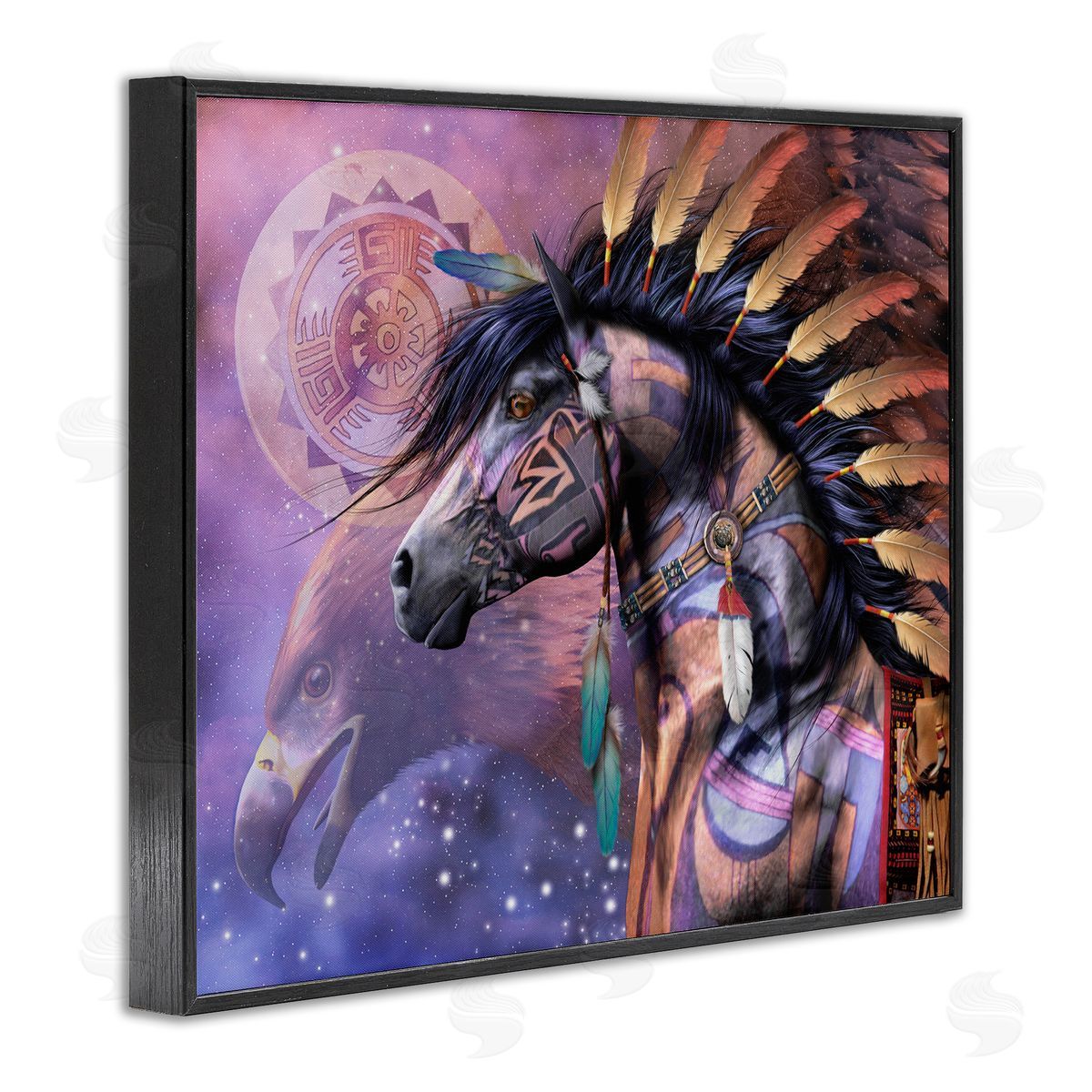 Laurie Prindle Shaman Native Horse Black Framed Giclee Wall Artside_