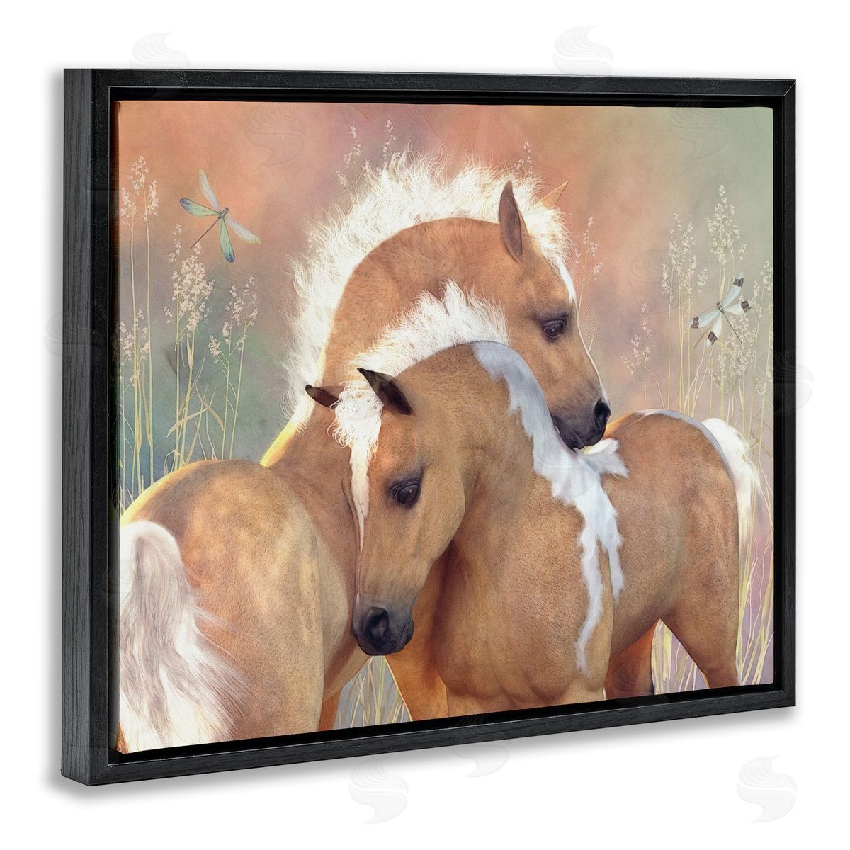 Laurie Prindle Summer Dreams Horses Black Floater Frame Canvas Artside_