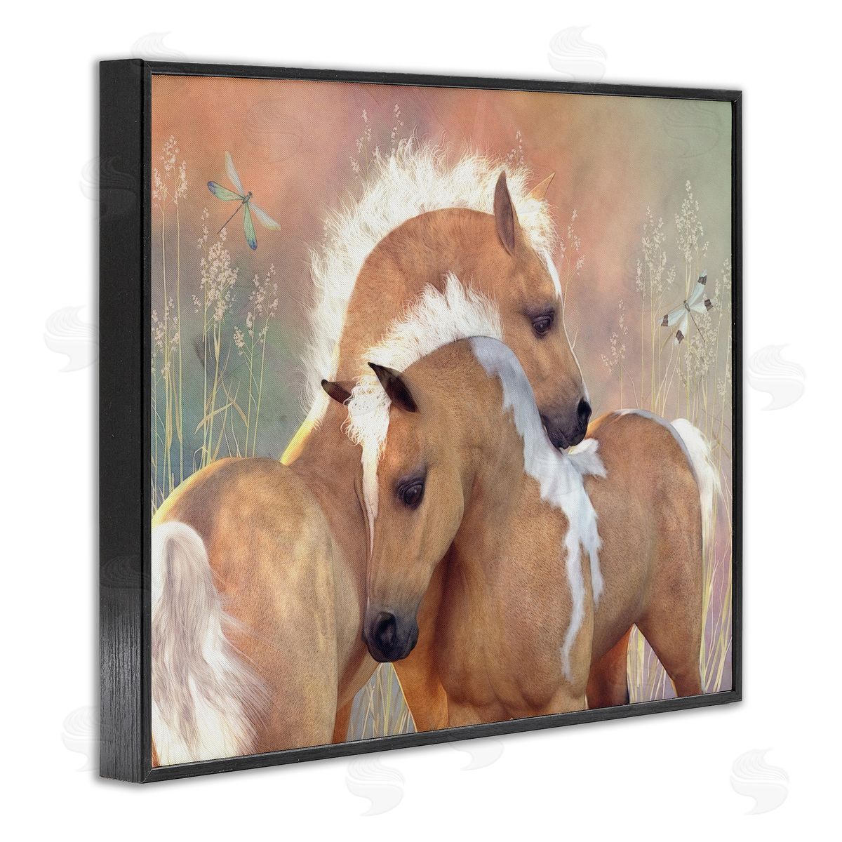 Laurie Prindle Summer Dreams Horses Black Framed Giclee Wall Artside_