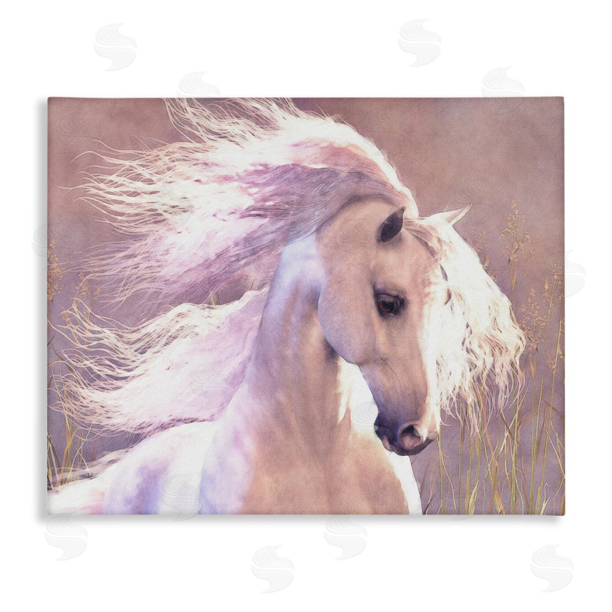 Laurie Prindle White Horse in Nature Canvas Wall Art