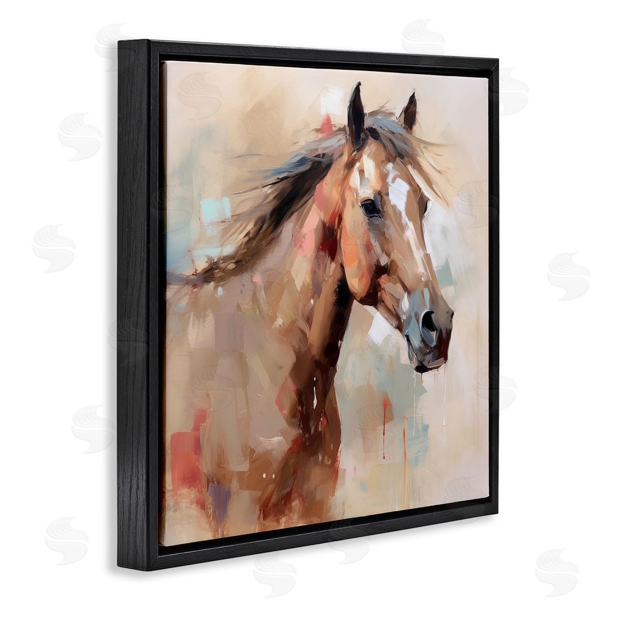 Irena Orlov Modern Horse Painting Black Floater Frame Canvas Artside_