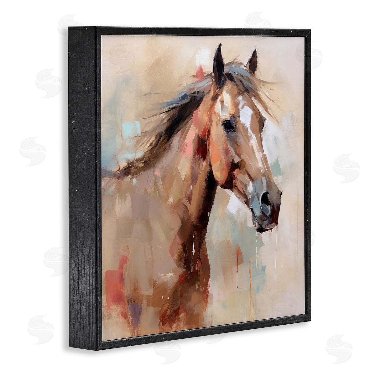 Irena Orlov Modern Horse Painting Black Framed Giclee Wall Artside_