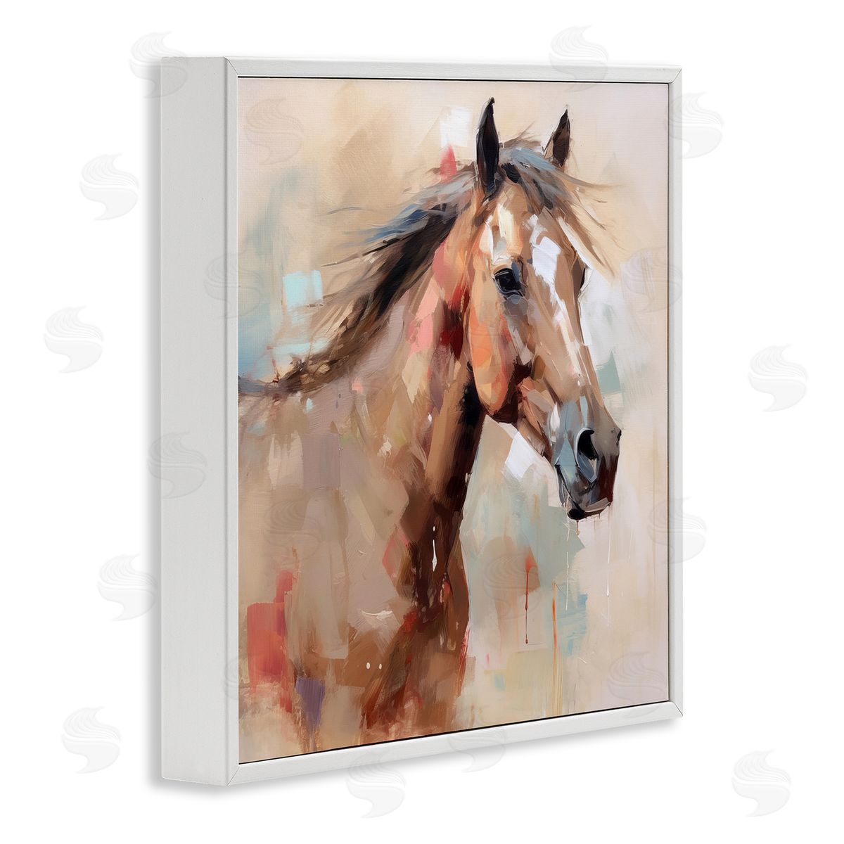 Irena Orlov Modern Horse Painting White Framed Giclee Wall Artside_