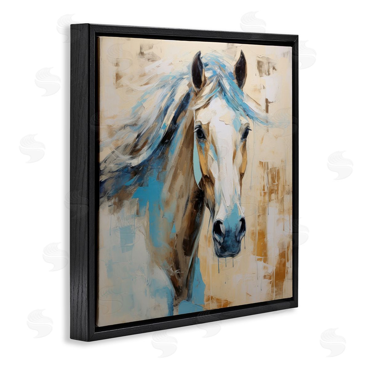 Irena Orlov Modern Stallion Portrait Black Floater Frame Canvas Artside_