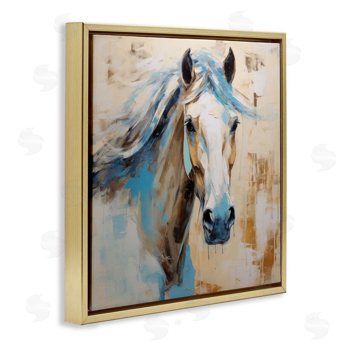 Irena Orlov Modern Stallion Portrait Gold Floater Frame Canvas Artside_