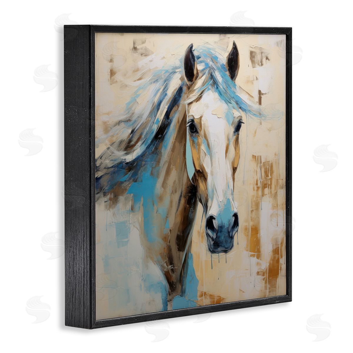 Irena Orlov Modern Stallion Portrait Black Framed Giclee Wall Artside_