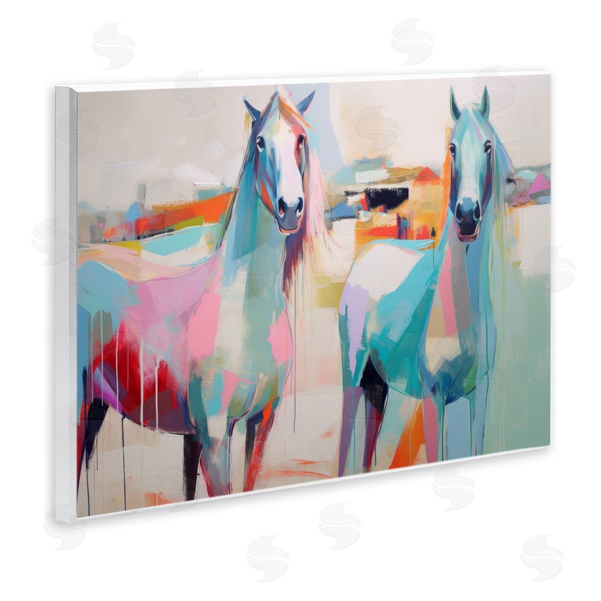 Irena Orlov Pastel Stallions Duo Wall Plaque Artside_