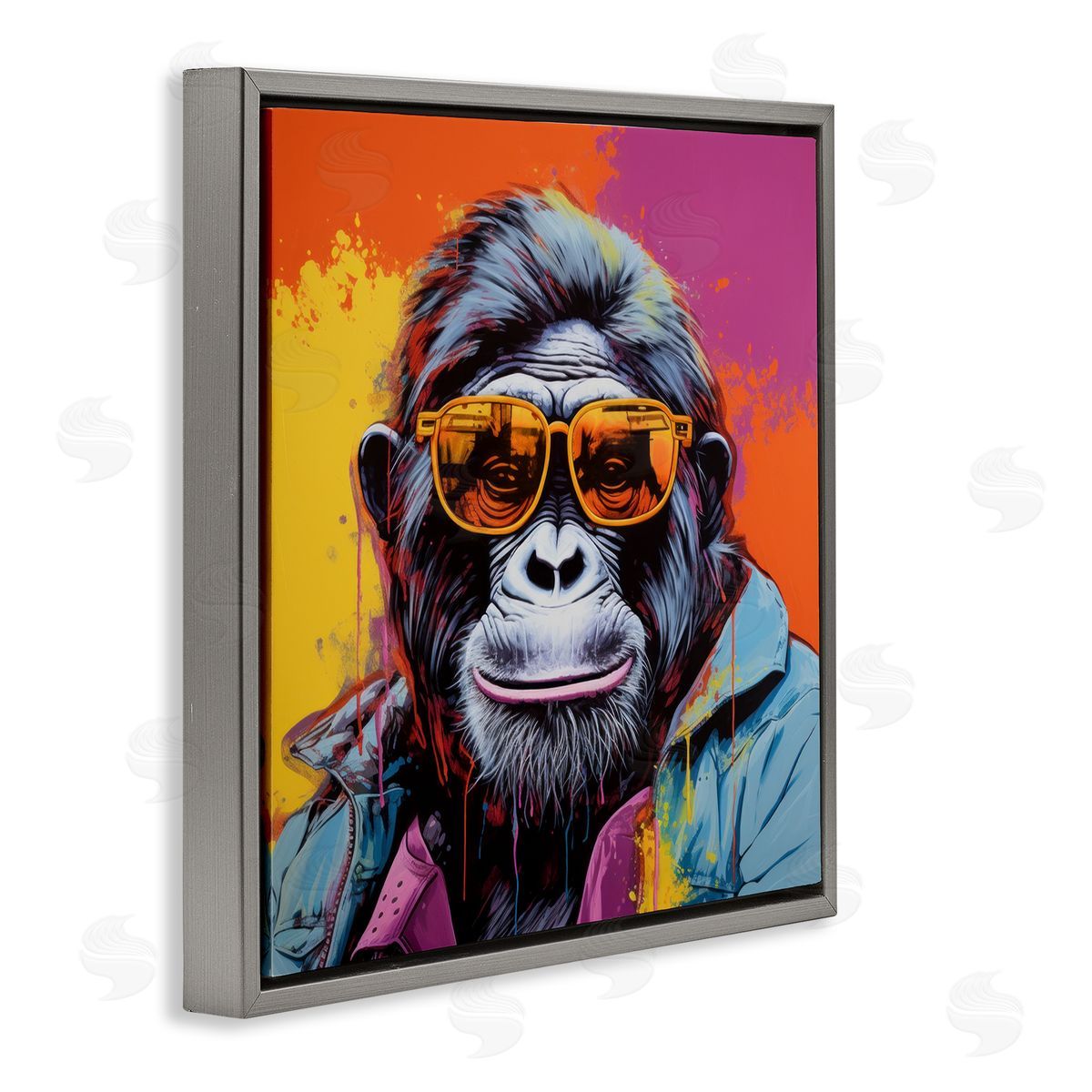 Irena Orlov Modern Urban Gorilla Gray Floater Frame Canvas Artside_