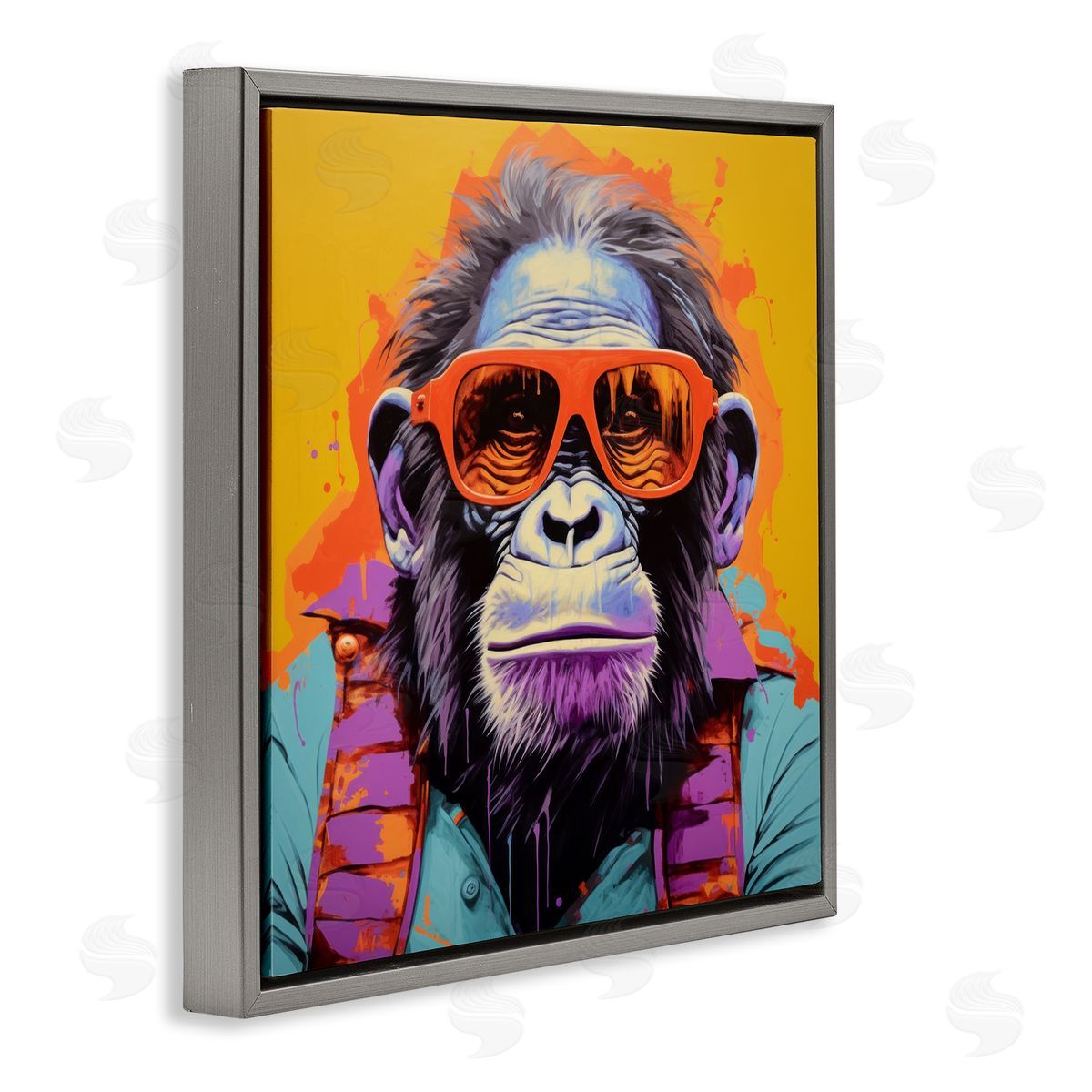 Irena Orlov Pop Style Gorilla Gray Floater Frame Canvas Artside_