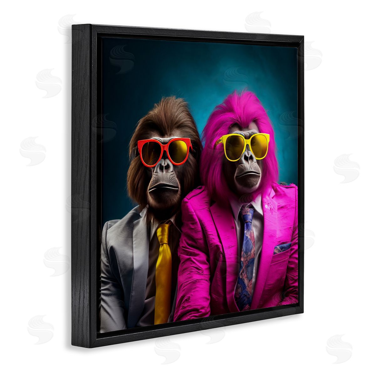 Irena Orlov Gorillas in Suits Black Floater Frame Canvas Artside_