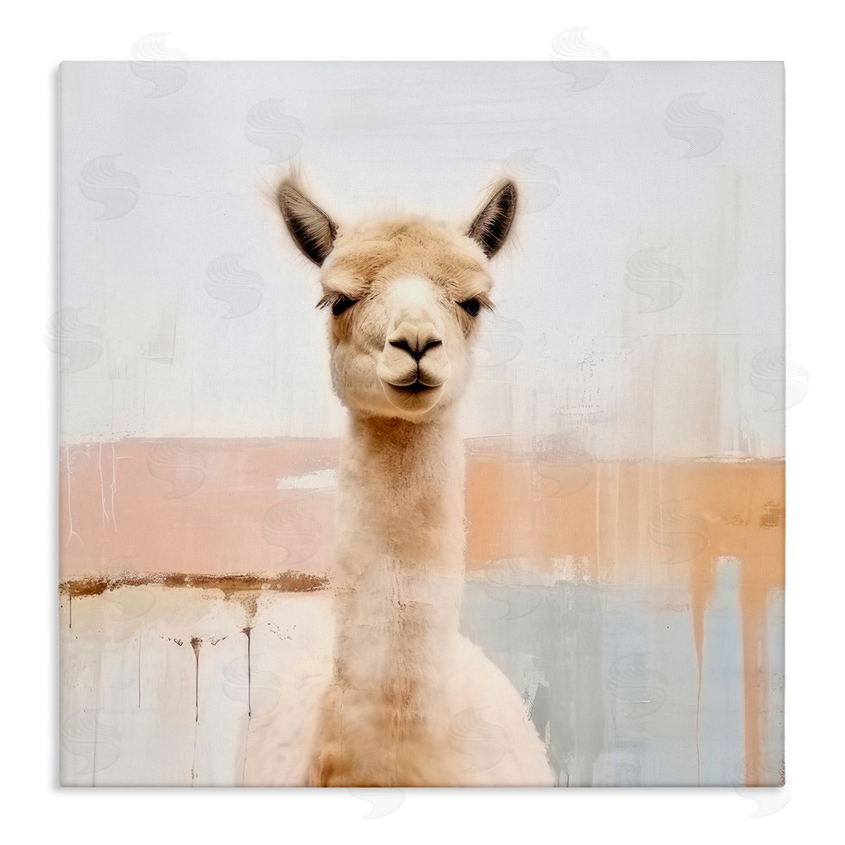 Irena Orlov Rustic Llama Portrait Canvas Wall Art