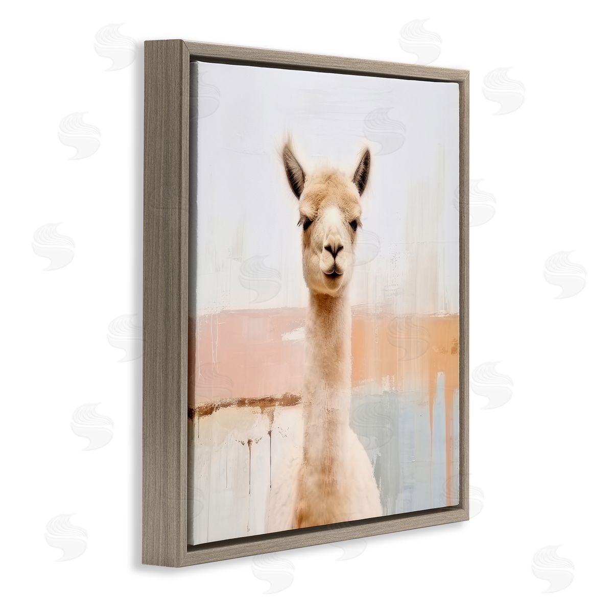 Irena Orlov Rustic Llama Portrait Brown Floater Frame Canvas Artside_