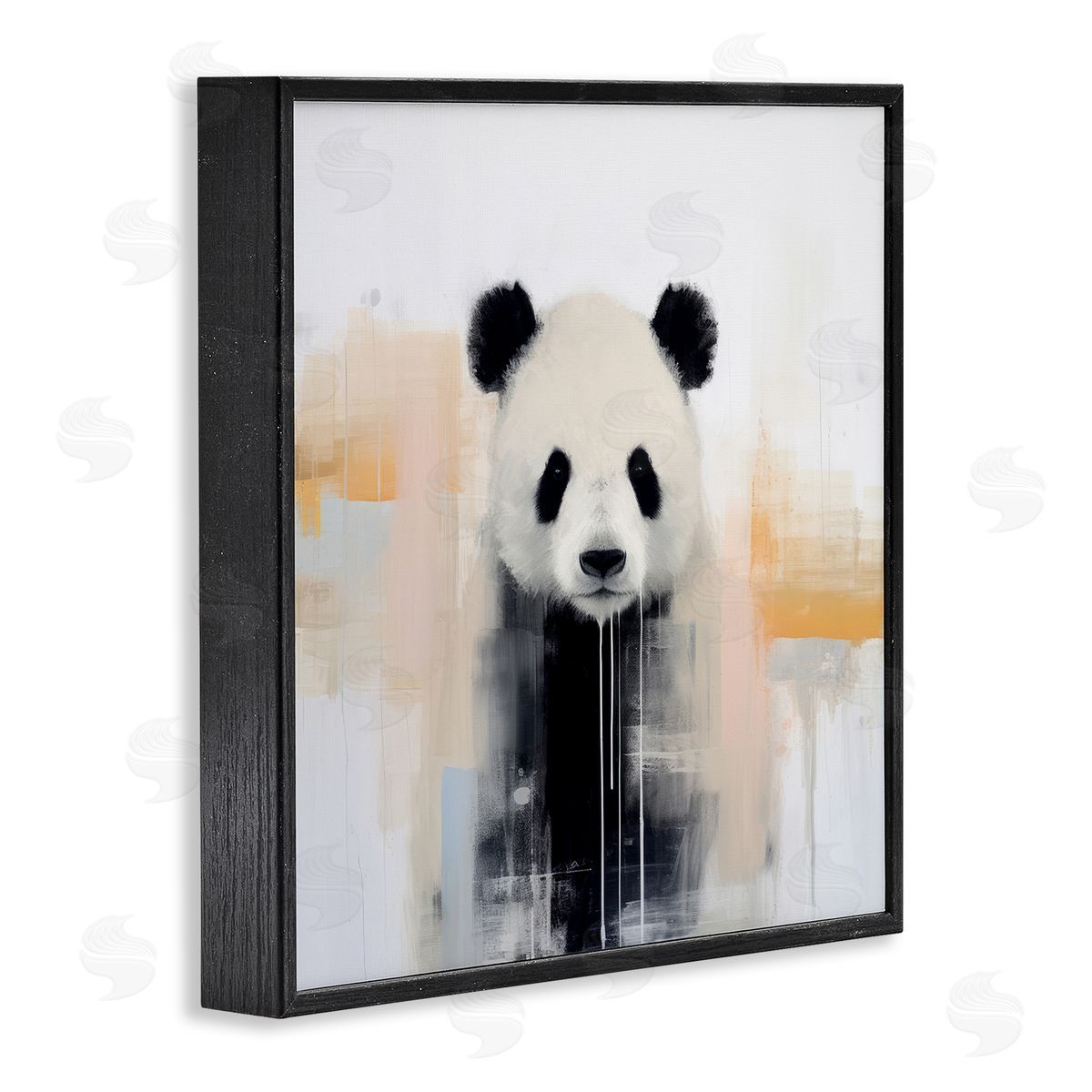 Irena Orlov Abstract Panda Bear Black Framed Giclee Wall Artside_