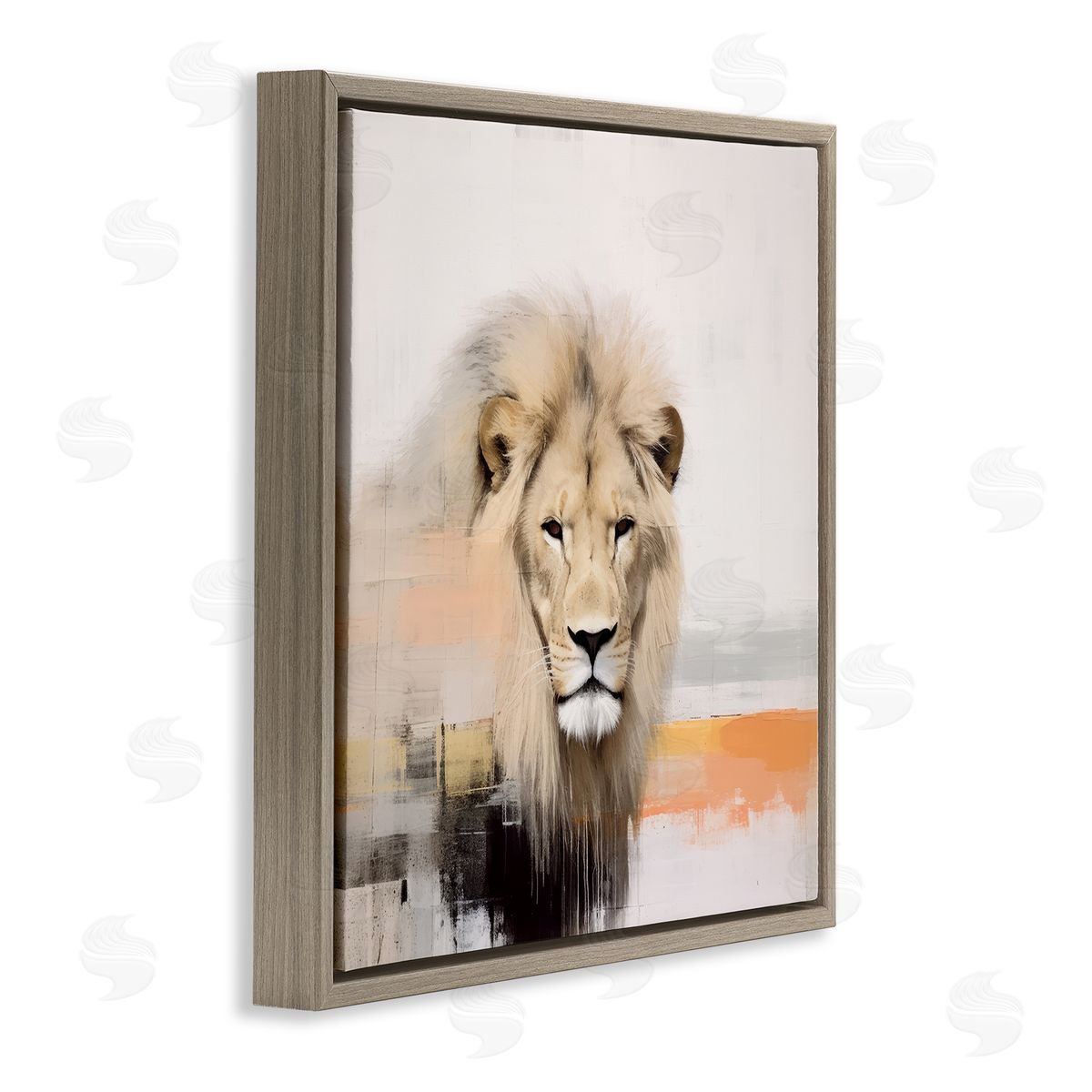 Irena Orlov Abstract Lion Portrait Brown Floater Frame Canvas Artside_