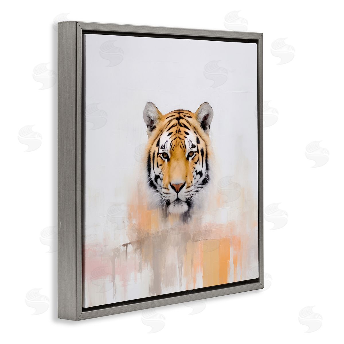 Irena Orlov Abstract Tiger Portrait Gray Floater Frame Canvas Artside_