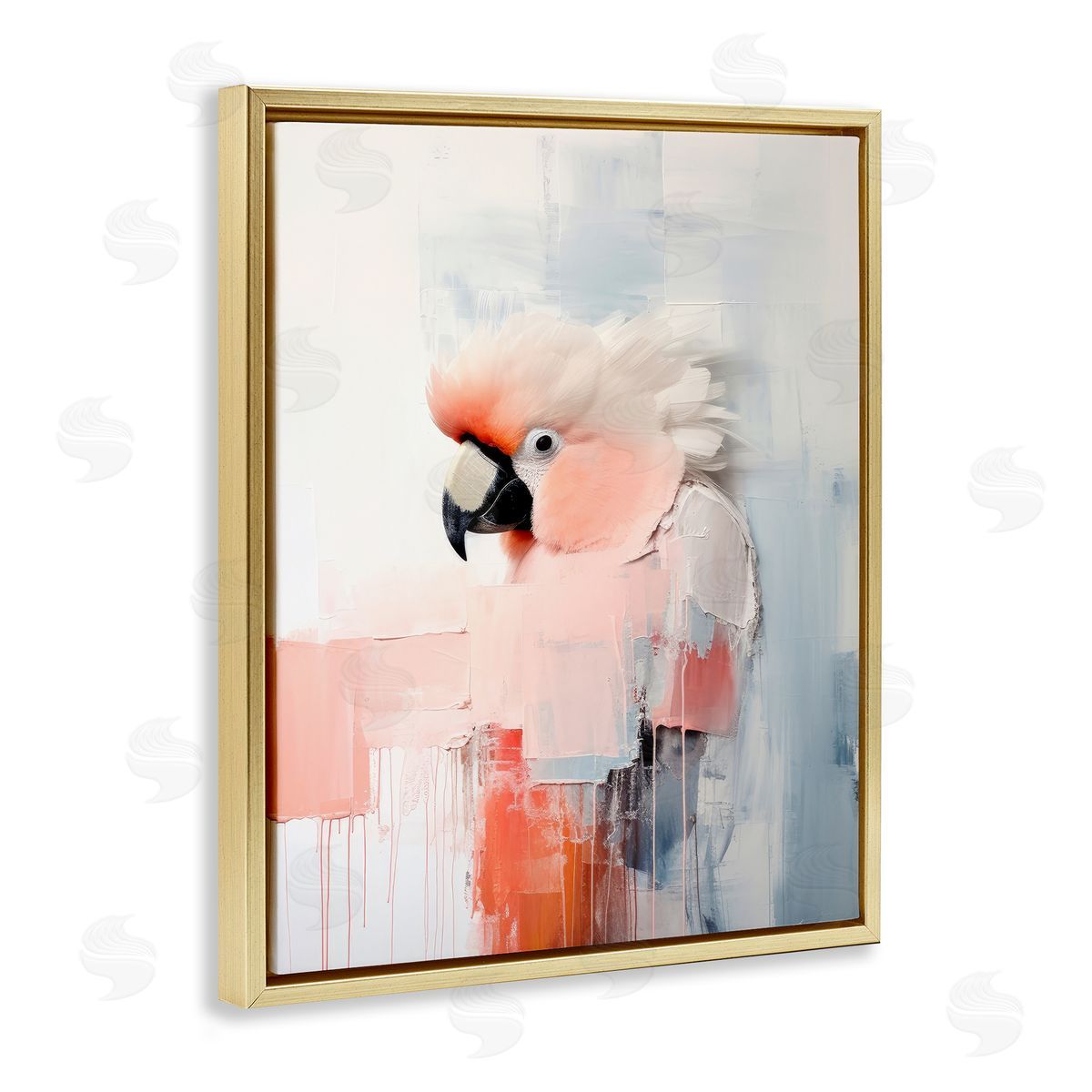 Irena Orlov Modern Cockatoo Portrait Gold Floater Frame Canvas Artside_