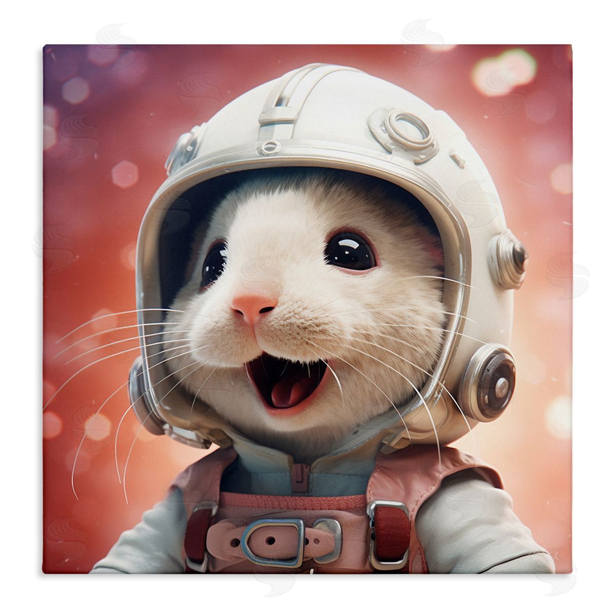 Astronaut Mouse Portrait Canvas Wall Art, Home Decor by Roozbeh