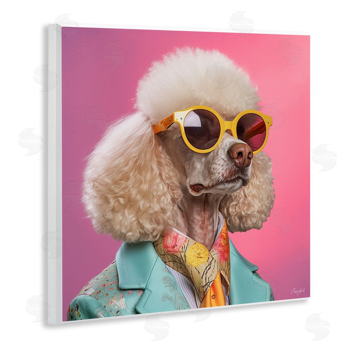 Roozbeh Stylish Poodle Portrait Wall Plaque Artside_
